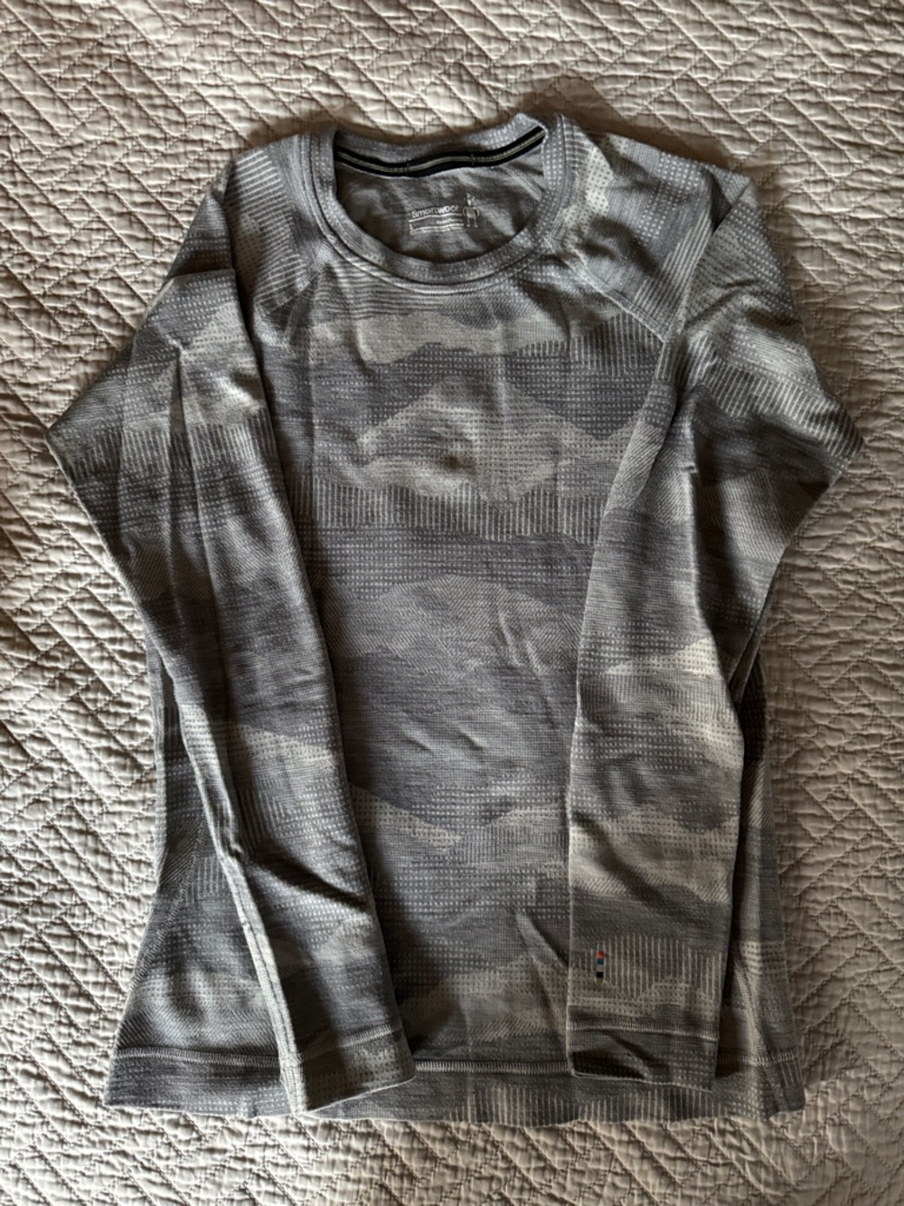 Smartwool Women's Long Sleeve Crew - Gray Camo